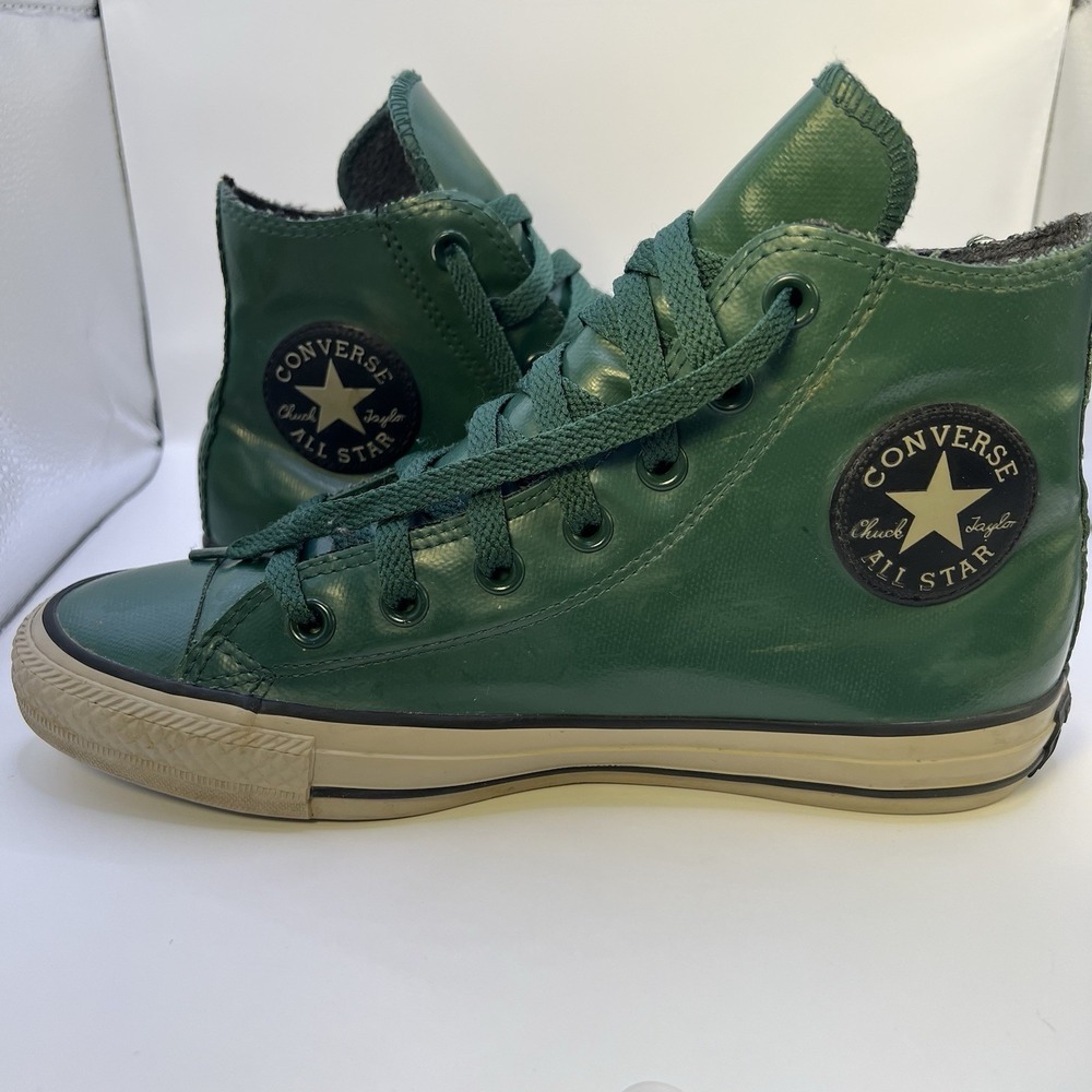 Rubber Converse Chuck Taylor Green High Top Sneakers Unisex W7 M5 Fleece Lined‎
